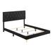 Mercer41 Angelea Tufted Standard Bed Upholstered/Velvet, Wood in Black | 49.25 H x 64.25 W x 87 D in | Wayfair A56DE127D42C44D787B4161B2A18B4C8