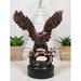 Millwood Pines Lugenia Wings Glory Bald Eagle Perching Figurine Resin in Blue/Green/Red | 9 H x 7 W x 5 D in | Wayfair