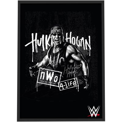 WWE Hulk Hogan Schwarz-Weiß-Grafikposter – gerahmt A3 Image