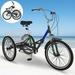 Adult Folding Tricycles Folding Bikes 7 Speed 24Inch 3 Wheel Adult Trikes Cruiser Bike with Large Basket Foldable Tricycle for Adults Women Men Seniors