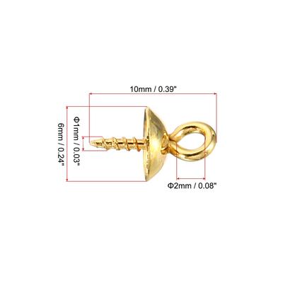 Eye Pin Bail Peg Pendants, 30Pcs 8x4mm Steel Mini Screw Eye Pin