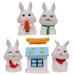 1 Set Mini Resin Bunny Figurine Miniature Rabbit Figurines Snowscape Layout Scene Prop