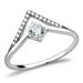 HOOWLPOEN High polished (no plating) Stainless Steel Ring with AAA Grade CZ in Clear