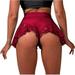 Wyongtao Clearance Under $10.00 Cozy Women s Sexy High Waist Pole Dance Ruffled Shorts Hot Pants Tight Bikini Shorts