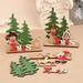 Hadanceo Xmas Wooden Craft Decorative Smooth Surface Portable Elk Christmas Tree Ornament for Home