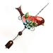 Yoone Wind Chime Wear-resistant Multi-color Vintage Style Glass Embossing Bird Hanging Wind Chime for Home