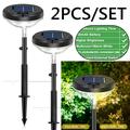 Ledander 2 PCS Bright Solar Pathway Lights white + warm white LED Solar Lights Outdoor IP67 Waterproof Solar Powered Garden Lights for Walkway Yard Backyard Lawn Landscape Decorative