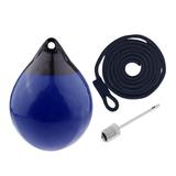 Boat Ball Mooring Buoy Anti Collision Inflatable Dock Edge Round Protection Dock Anchor Buoy for Sailboats Row Boats Boat Dock Blue with Black Rope