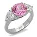 HINDUNY Tk164 - High Polished (No Plating) Stainless Steel Ring With Aaa Grade Cz In Rose Size 5 Jewelry Accessories