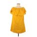 Old Navy Casual Dress - Shift Boatneck Short sleeves: Yellow Print Dresses - Women's Size Medium