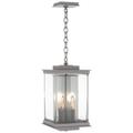 Kingston 18"H Platinum Accented Steel Outdoor Lantern w/ Clear Shade
