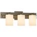 Ondrian 7.2" High 3 Light Horizontal Soft Gold Sconce With Opal Glass