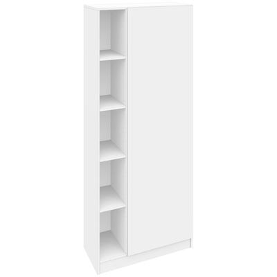 Aktenschrank BORCHARDT MÖBEL "Vaasa", weiß (weiß hochglanz), B:76cm H:185cm T:35cm, Spanplatte, Schränke, moderner Mehrzweckschrank mit Push-to-Open-Funktion Image