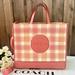 Coach Bags | Coach Dempsey Tote 40 With Garden Plaid Print And Coach Patch C8200 | Color: Pink | Size: Os