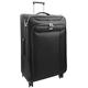 House Of Leather Four Wheel Suitcase Luggage TSA Lockable Soft Bag Okayama Black Teal (Black, Large: H: 77 x L: 47 x W: 32/5cm)