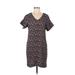 Bobeau Casual Dress - Shift V Neck Short sleeves: Black Dresses - Women's Size Medium