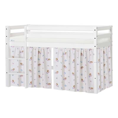 Spielbett HOPPEKIDS "ECO Dream, Hochbett, umbaubar in Einzelbett", beige (natur, weiß), B:81cm H:105cm L:168cm, Vorhang: 100% Baumwolle, Matratzenbezug: 23% Bambus.77% Polyester, Matratze: Waterlily Matratzenkern, Betten, Massivholzbett mit... Image