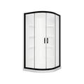 A&E Bath and Shower Mona 36" W x 36" D x 74" H Framed Round Shower Kit w/ Base Included, Glass in Black/White | 74 H x 36 W x 36 D in | Wayfair
