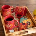 Dakota Fields Ambor Talavera Western Floral 8 Piece Ceramic Mug & Coaster Set Ceramic in Red | Wayfair E92155DB84FA4651BF2FE73D1F154104