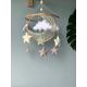 Moon & Star Crib Mobile, Macrame Baby Nuetral Star Handing Mobile Felt, Nursery