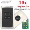 Jingyuqin-Clé télécommande intelligente de voiture 434mhz AES 4A pcf7953M pour Renault Megane 4