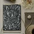 SDJMa 3D Cat Embossed Vintage Journal Writing Notebook 5.7 x 8.4 Hardcover Journal Handmade Daily Notepad Travel Diary Notepad for Writing Collection Gift Decoration