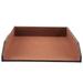 PU Leather Tray Document Desk Organizer Stackable Office File Document Tray Holder (Brown)
