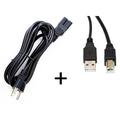 OMNIHIL Replacement (8FT) AC Cord + (15FT) 2.0 USB Cable for Pioneer DJM-S9 2-Channel DJ Mixer for Serato DJ