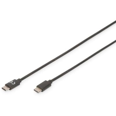 Digitus - USB-Kabel usb 2.0 usb-c® Stecker, usb-c® Stecker 3.00 m Schwarz Flexibel, Folienschirm,