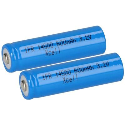 2x XCell IFR 14500 AA Solar Akku LiFePO4 3,2V 600mAh Image