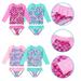 PENGXIANG Little Girls 2-Piece Swimsuit Set Long Sleeve Rash Guard Bathing Suit with UPF 50+ Sun Protection Girls Long Sleeve Printed Rashguard and Swim Bottoms Sizes 4-16 & Girls Plus