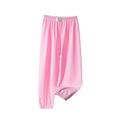 Toddler Kids Baby Girls Anti Mosquito Pants Fashion Cute Sweet Ice Silk Trousers Solid Color Wide Leg Pants