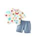 3 Month Baby Boy 6 Month Baby Boy Clothe Toddler Baby Boy Clothes Shorts Set Dots Print Shirt Short Sleeve Button Down Top Solid Shorts Summer Outfit