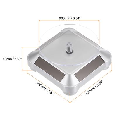 Solar Display Stand Turntable 360 Degree Rotating Double Use ABS - Silver Tone