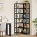 7-Shelf Corner Bookshelf, Large Industrial Corner Bookcase Corner Shelf