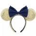 Disney Accessories | Disney Blue And Gold Sequin Headband Ears New Plus A Free Gift | Color: Blue/Gold | Size: Os