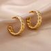 Anthropologie Jewelry | 14k Gold Filled Gold Hoop Earrings | Color: Gold | Size: Os