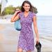 Athleta Dresses | Athleta Hydrangea Vine Scroll Nectar Wrap Dress | Color: Purple | Size: S