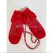 Anthropologie Accessories | Anthropologie Metallic Tasseled Mittens Gloves Removable Braided String Red Nwt | Color: Red/White | Size: Os