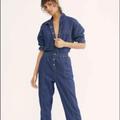 Free People Jeans | Free People Denim Coverall Elastic Waist Denim S | Color: Blue | Size: S