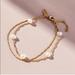 Anthropologie Jewelry | Anthropologie Double Layered White Pearl Bracelet | Color: Gold/White | Size: Os