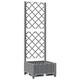 vidaXL Outdoor Garden Planter with Trellis - Light Grey Square Plant Pot with Bottom Box, Polypropylene Patio/Terrace Climbing Plant Support