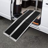 iYofe Wheelchair Ramp, Threshold Ramp, Slip-Resistant Surface, Portable Aluminum Foldable Ramp Metal in Black/Gray | 2 H x 29 W x 72 D in | Wayfair