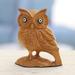 Millwood Pines Handmade Owl Glory Wood Figurine Wood in Brown/Gray | 4.1 H x 3.4 W x 1.4 D in | Wayfair 490BA3FEBE514E9CA1BF88FB7EC8FACA