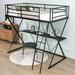 Buckley Twin Loft Bed w/ Built-in-Desk by Mason & Marbles Metal in Black/Gray | 68 H x 41 W x 76 D in | Wayfair 50A61C6F9C97493B89D998900A7D7AE9