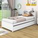 Latitude Run® Wood Platform Bed w/ Trundle & Bookcase Wood in White | Twin | Wayfair 661EC74A8E0045F2AD5EE987157E9E66