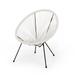 GDF Studio Nusa Outdoor Acapulco Woven Accent Chair White and Black