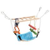 Pet Climbing Swing Bed Bird Climbing Rope Ladder Small Animal Parrot Rat Bird Swing Rope Hanging Net Cage Pets Bed Toy for Birds Rats Hamster Small Animal Habitat Decor