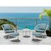 Oasis Casual 5 Pcs Patio Bistro Set One X Shape Table and Two Wicker Spring Chairs With Two Ottomans