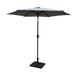 8.8ft Patio Umbrella Outdoor Umbrella Market Umbrella with Push Button Tilt and Crank lift Beach Umbrella with 42 Pound Square Resin Umbrella Base for Garden Lawn Backyard & Pool Gray